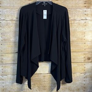 Lane Bryant Draped Black Jacket High-Low Open Front Jacket NWOT Size 14-16